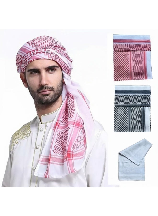 Fabienne Large Arab Shemagh White Keffiyeh Scarf Men's Traditional Arabic Headscarf & Muslim Shawl, Desert Wrap, Breathable Lightweight Keffiyeh for Sun, Dust & Prayer - Image 5
