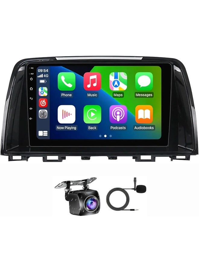 فيريكس ستيريو سيارة مازدا 6 مناسب لشاشة مازدا 6 أندرويد 2012-2017 مع Apple Carplay Android Auto لاسلكي واي فاي DSP FM&AM BT AHD كاميرا متضمنة واجهة سريعة QLED (4 + 32 جيجابايت Carplay 8CORE) - Image 1