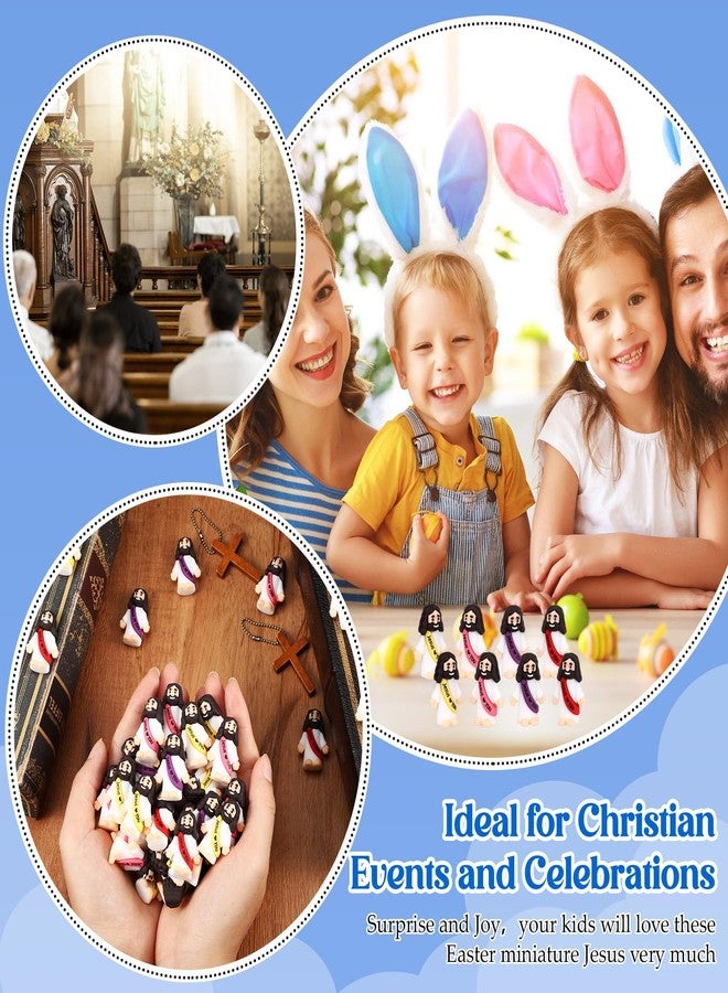 Bememo 100 Pcs Little Jesus Figures Jesus Loves You Original Design Rubber Pocket Toys Little Figures to Hide and Seek Sunday School Religious Party Share Gifts(Bright Colors) - Image 5