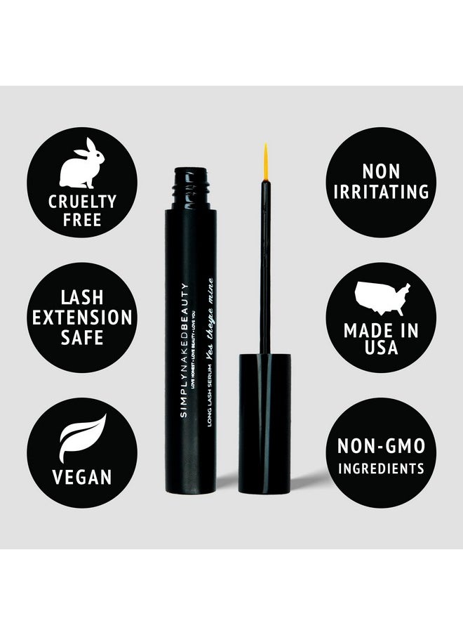 Simply Naked Beauty - Lash Growth Serum & Brow Enhancer (5 Ml) Get Longer, Fuller Eyelashes In 12 Days Natural & Plant Based Peptides For Healthy Brow & Lash Growth Cruelty Free Lash Serum By Simply Naked Beauty - Image 1