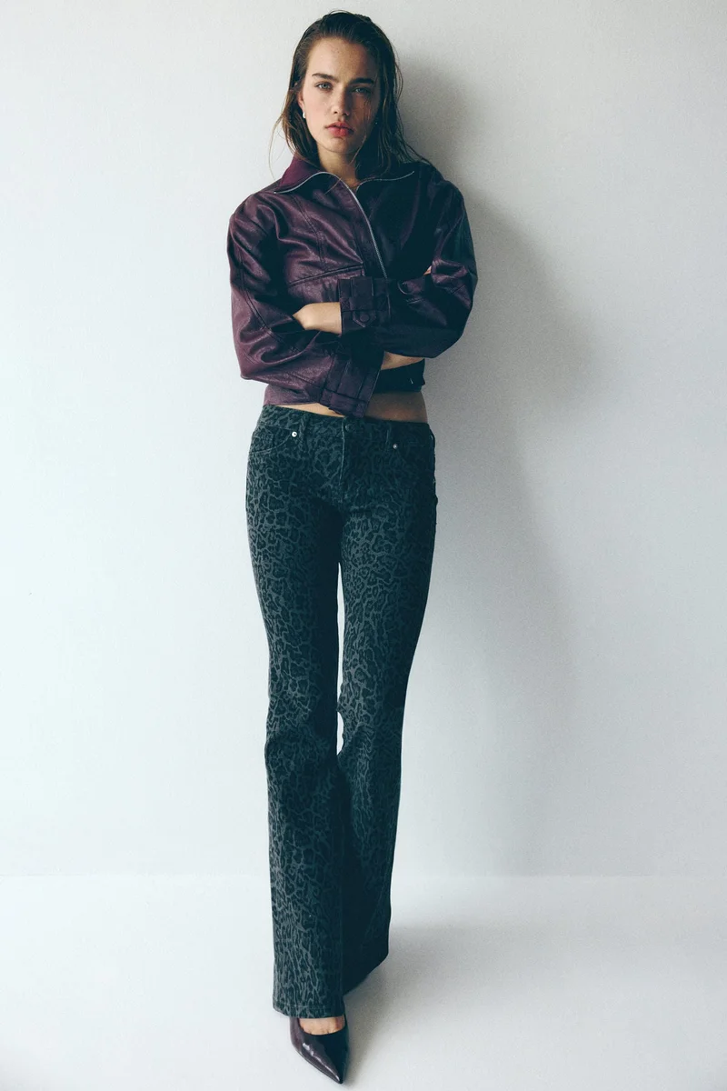 اتش اند ام جينز بقصة حافة واسعة وخصر منخفض