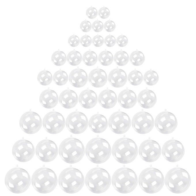 50 Pack Clear Plastic Fillable Ornaments Ball for Christmas Wedding Party Home Decor DIY Art and Craft Supplies 118 112 2 238 234 Inch