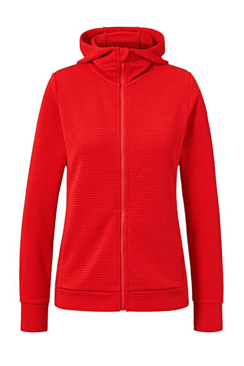 Tchibo Women Hooded Textured Jacket, Vermilion  - Image 2