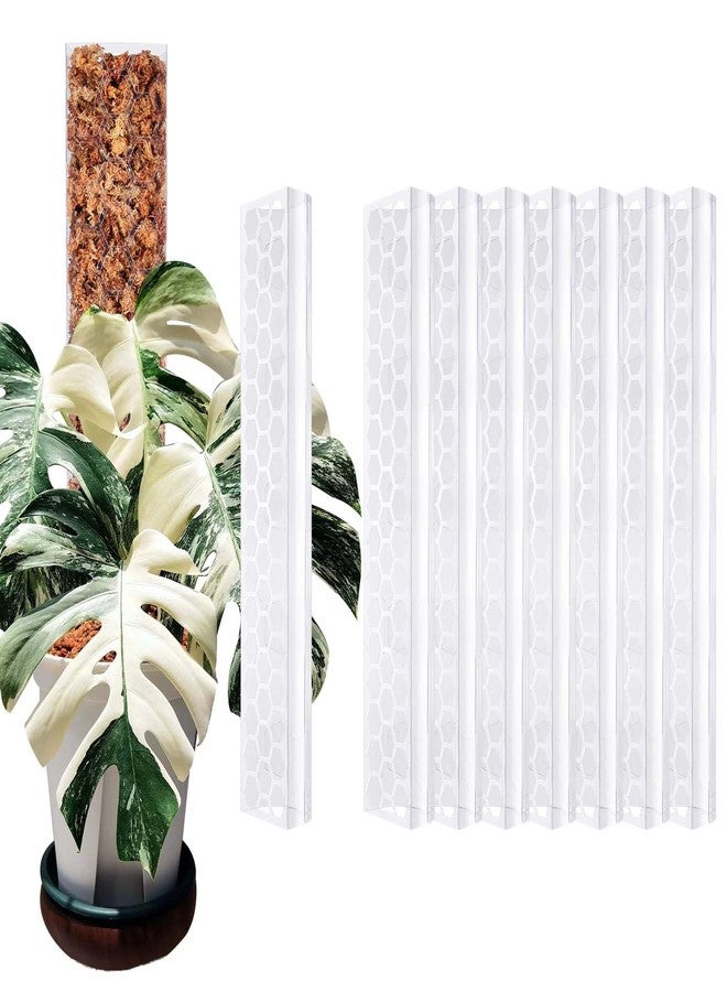 Haispring 8 Pcs 17 Inch Plastic Moss Pole for Plants Monstera,Designed Specifically for Climbing Plants, Stackable Plant Support for Indoor Plants - Image 1