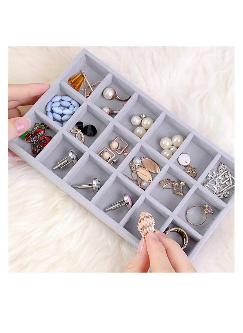 Generic - Elegant Portable Jewelry Box Velvet Jewelry Ring Display Organizer Box Tray Earrings Holder Jewelry Storage - Image 1