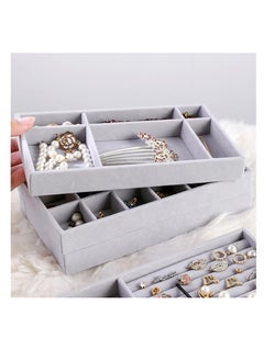Elegant Portable Jewelry Box Velvet Jewelry Ring Display Organizer Box Tray Earrings Holder Jewelry Storage