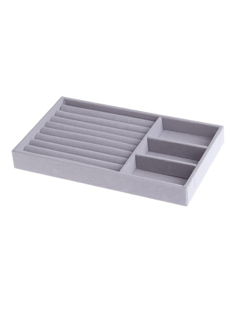 Generic - Elegant Portable Jewelry Box Velvet Jewelry Ring Display Organizer Box Tray Earrings Holder Jewelry Storage - Image 1