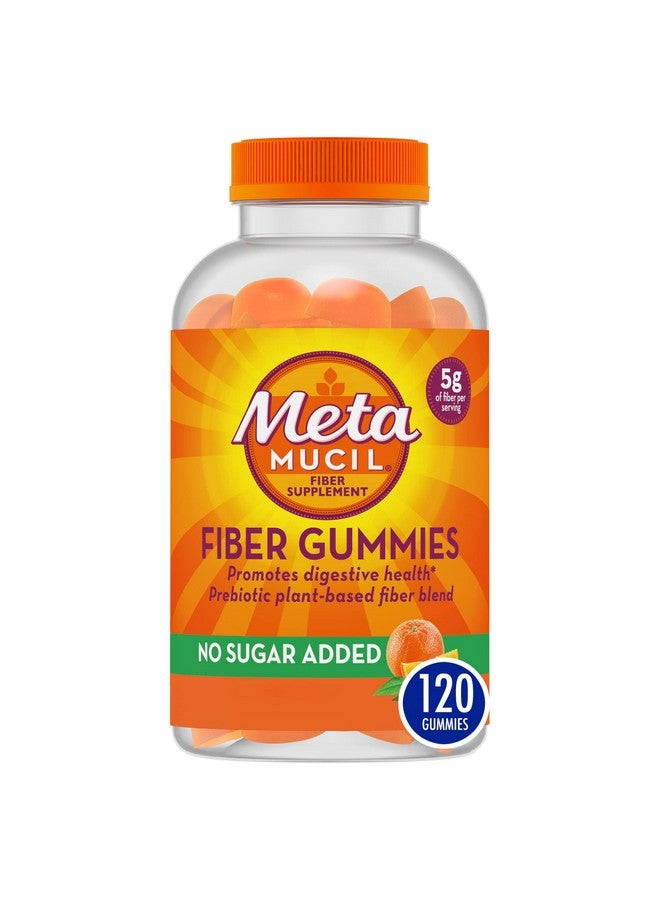 Metamucil Fiber Supplement Gummies Sugar Free Orange Flavor 5G Prebiotic Plant Based Fiber Blend 120 Count - Image 1