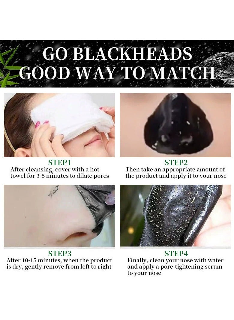 Rozino Bamboo charcoal blackhead removal cleansing mask tear-off nose patch deep cleansing nose mask shrinks pores - Image 4