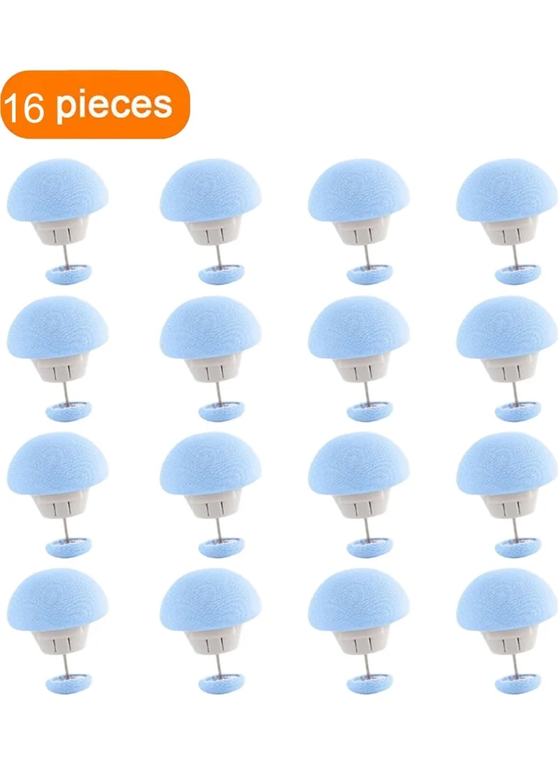 Bizimevde 16 Pack Mushroom Shaped Quilt Fixing Pin Button Clips Bed Sheet Quilt Cover Fix Blue
