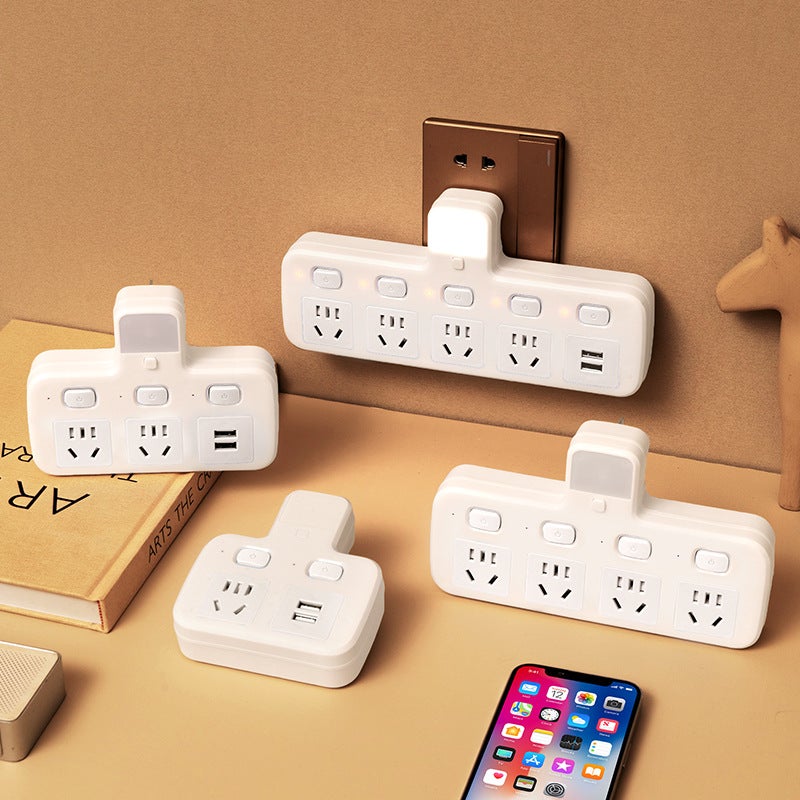 Household Socket Converter Plug With Usb Power Plug Row Wireless Socket Panel Porous Without Cable Plug - Image 5