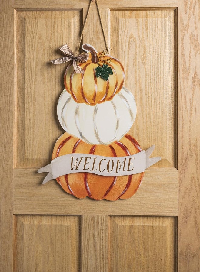 Mud Pie Thanksgiving Pumpkin Stack Door Hanger - Image 2