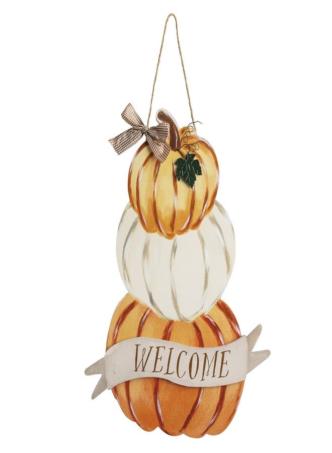 Mud Pie Thanksgiving Pumpkin Stack Door Hanger - Image 1