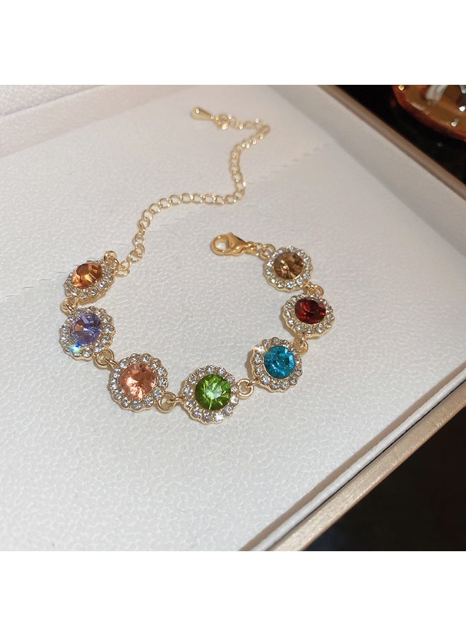 بيوينتي سوار من الميكا مطلي بالذهب ومرصع بزهرة الزركونيا، عالي الجودة، حلو للاستخدام اليومي، متعدد الاستخدامات