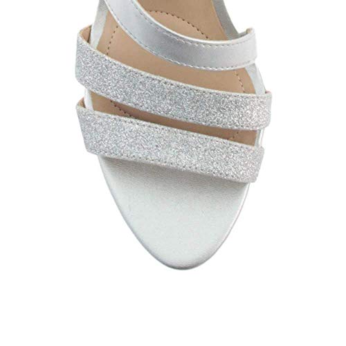 Naturalizer Womens Taimi Strappy Mid Heel Slingback Dress Sandals ,Silver Glitter,7.5 M US - Image 4