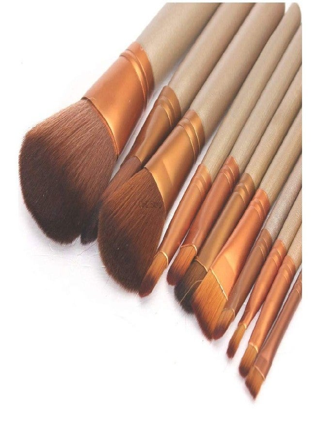 Tuch-much Tuch - Much Fiber Bristle Makeup Brushes of 12pcs| With Storage Box (Golden)| and 6 in 1 Puff Set| Bristle Makeup Eye Brush Set- Multi Color - Image 3