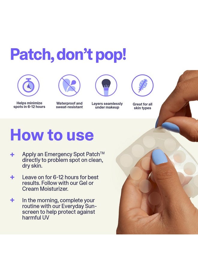 Curology - Curology Emergency Spot Pimple Patches for Face, Hydrocolloid Pimple Patches Fast-Acting Support, Spot Concealing and Oil Absorbing, 40 Count - Image 1