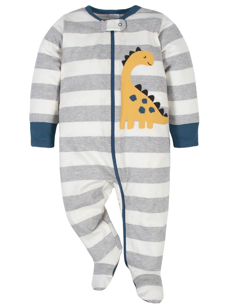 Gerber Baby Boys' 4 Pack Sleep 'N Play Footie, Dinosaur Blue, Newborn - Image 3