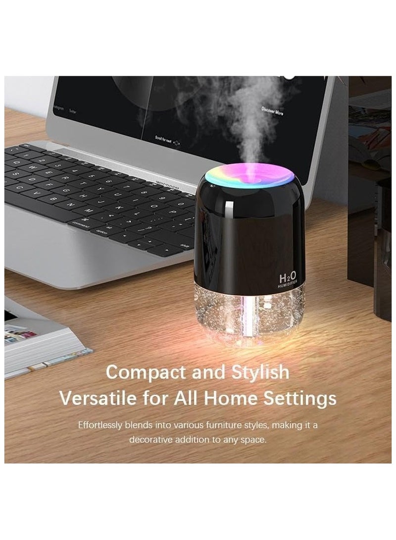 اتش 2 او مرطب هواء كهربائي صغير بمنفذ USB وخزان سعة 200 مل مع ألوان متنوعة وإضاءة ليد - Image 4