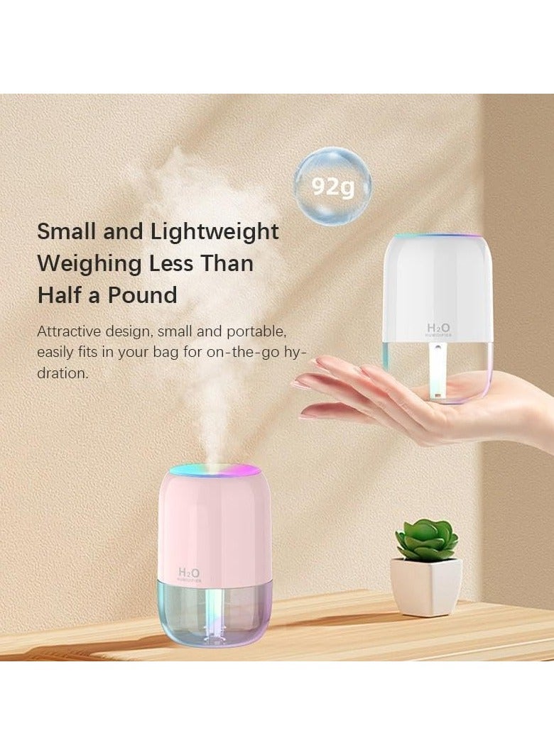 اتش 2 او مرطب هواء كهربائي صغير بمنفذ USB وخزان سعة 200 مل مع ألوان متنوعة وإضاءة ليد - Image 5