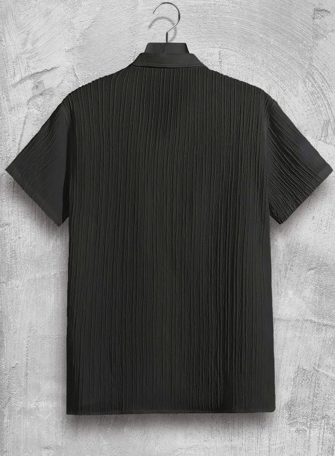 Take Two Men Plus Size Textured Short Sleeve Shirt