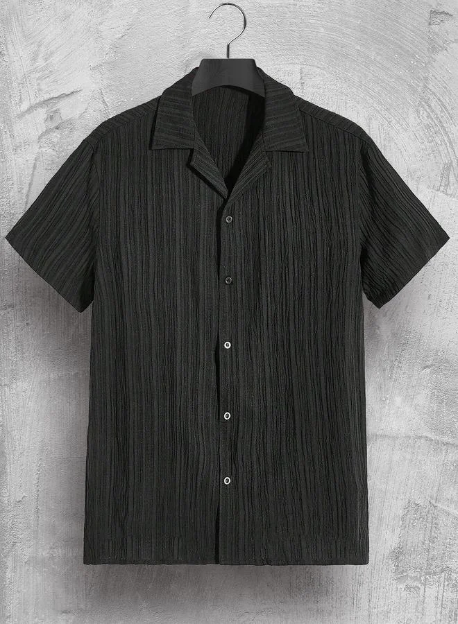 Take Two Men Plus Size Textured Short Sleeve Shirt