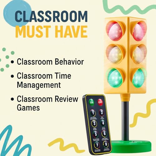 ArtCreativity Traffic Light - Teacher Classroom Must Haves Supplies, 8 Modes with Remote -Classroom Decor, Kindergarten Educational Lamp -Real Traffic Light Rotation Mode, Red Lights Green Lights Game - Image 3