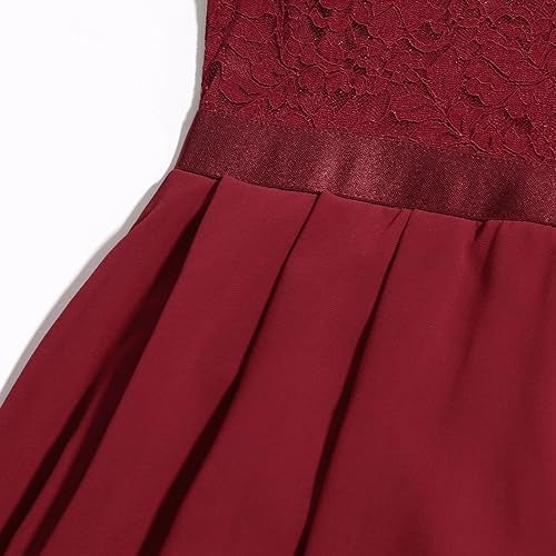 Binboll Girl Dress Sleeveless Elegant V Neck Vintage Girls Formal Bridesmaid Hi-Lo Hem Chiffon Long Party Dress - Image 4