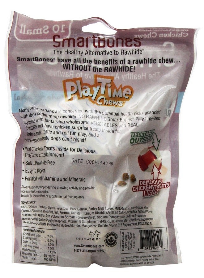 سمارت بونز مضغ اللعب، مضغ الكلاب الخالي من الجلد الخام، مكافآت للكلاب مصنوعة من الدجاج الحقيقي، 10 قطع صغيرة - Image 2