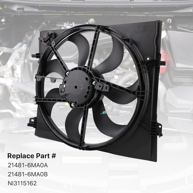 MNJWS Radiator Cooling Fan Assembly for 2017-2022 Nissan Rogue Sport 2.0L - Image 3