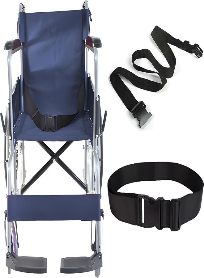 OTICA Wheelchair Safety Strap Seat Belt, Adjustable Length - Black Anti-Slip and Anti-Fall Wheelchair Fixation Belt, Extra Long Size-Suitable for Obese People (Buckel belt) - Image 1