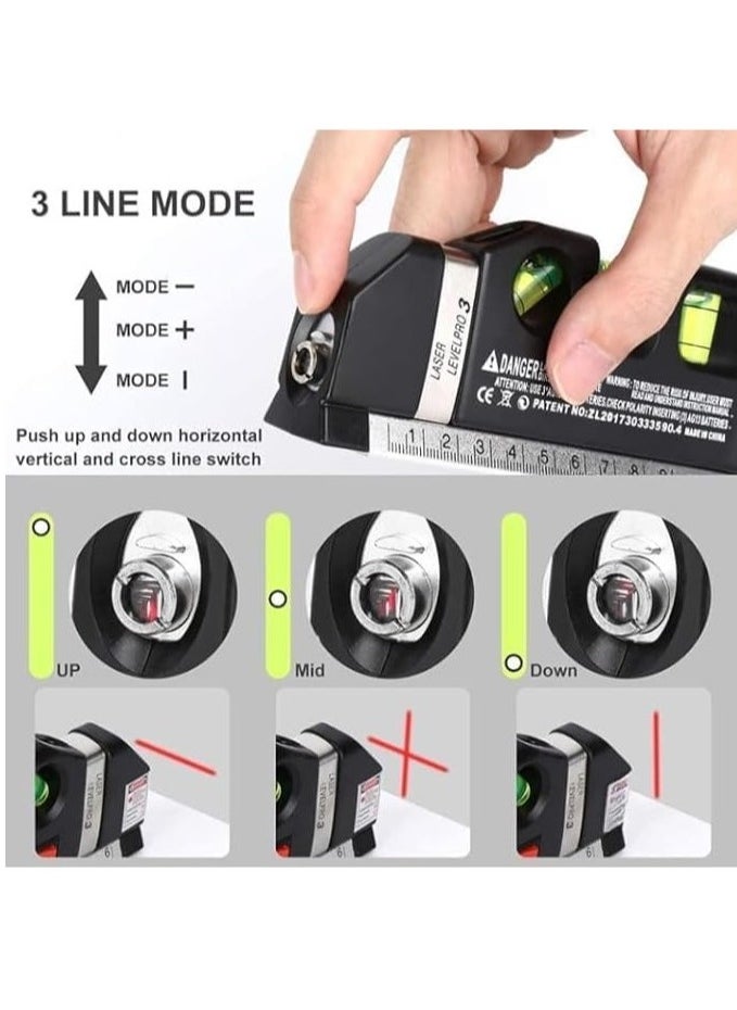 REBENUO Laser Level Tool, Multipurpose Laser Level Kit Standard Cross Line Laser level Laser Line leveler Beam Tool with Measure Tape Ruler Adjusted Metric Rulersr  - Image 3