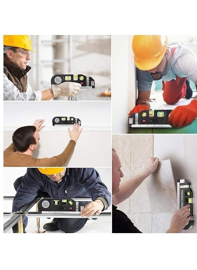 REBENUO Laser Level Tool, Multipurpose Laser Level Kit Standard Cross Line Laser level Laser Line leveler Beam Tool with Measure Tape Ruler Adjusted Metric Rulersr  - Image 4