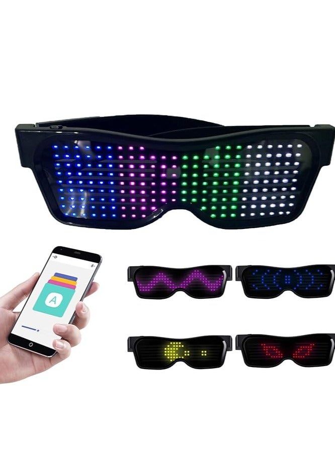 بي هابي نظارات LED قابلة للتخصيص بتقنية البلوتوث - نظارات مضيئة ملونة للرسائل يمكنك صنعها بنفسك متوهجة للحفلات والمهرجانات الموسيقية - Image 1