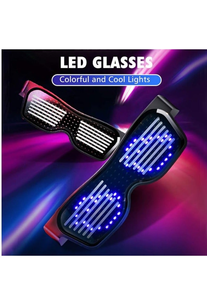 بي هابي نظارات LED قابلة للتخصيص بتقنية البلوتوث - نظارات مضيئة ملونة للرسائل يمكنك صنعها بنفسك متوهجة للحفلات والمهرجانات الموسيقية - Image 3