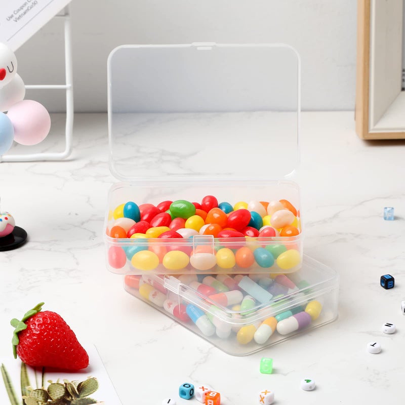 Tuanse 30 Pcs Clear Plastic Beads Storage Containers Box with Lids Multiple Sizes Storage Square Containers for Jewelry Beads Craft Supplies(4.1 x 3 x 1 Inch) - Image 2
