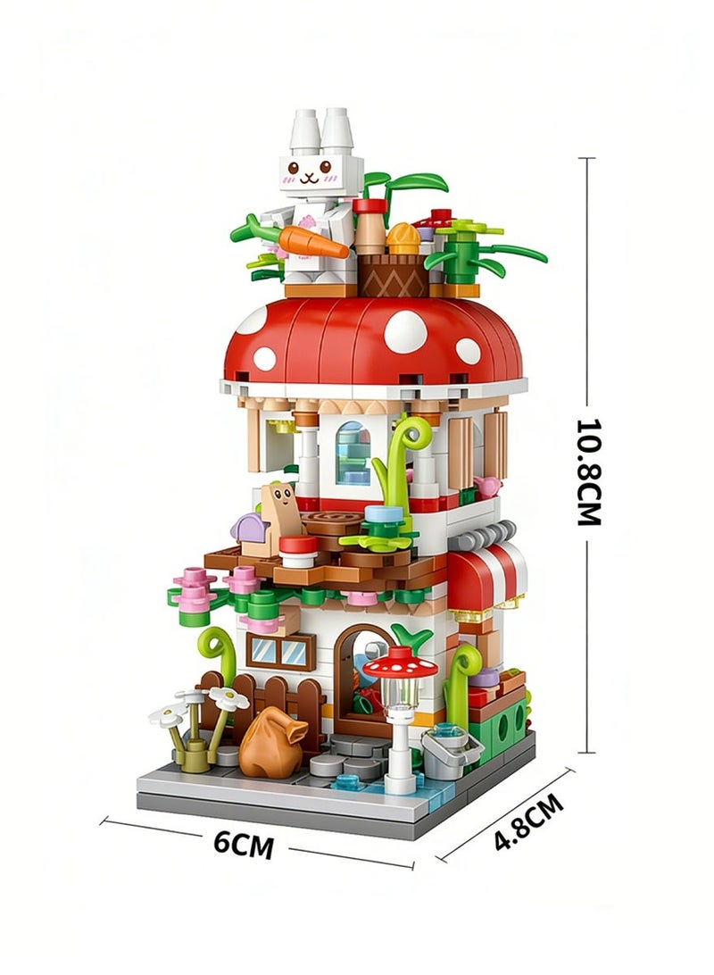 Loz Mini City Shop Street View Building Blocks Model Set,Creative DIY Simulation Architecture Collection Particle Construction Building Bricks Toy for Kids Adult Home Decor (Mushroom House) - Image 2