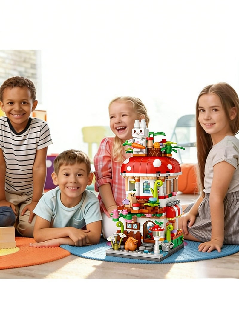 Loz Mini City Shop Street View Building Blocks Model Set,Creative DIY Simulation Architecture Collection Particle Construction Building Bricks Toy for Kids Adult Home Decor (Mushroom House) - Image 3