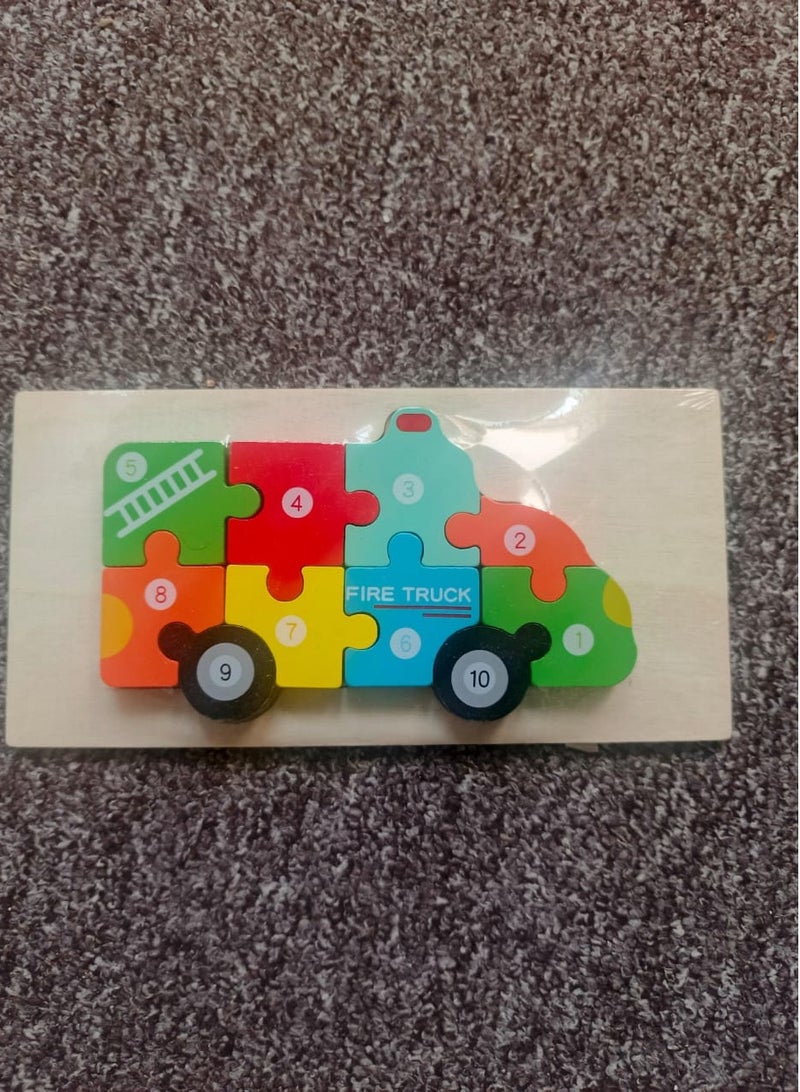 Wooden Montessori Car Puzzle Toy for Kids