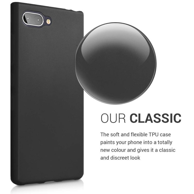kwmobile Case Compatible with BlackBerry KEYtwo LE (Key2 LE) Case - Soft Slim Protective TPU Silicone Cover - Black Matte - Image 3
