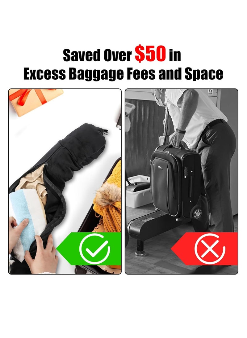SYOSI Stuffable Travel Pillow Soft Plush Neck Pillow with Clothes Adjustable Travel Neck Pillow for Extra Luggage Fits 3 Days' Essentials for Car, Plane or Train No Filler  - Image 3