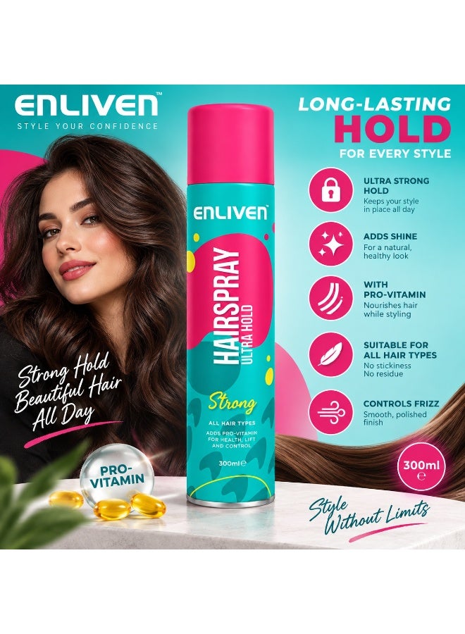 ENLIVEN Ultra Hold Spray For Hair 300ml - Image 2