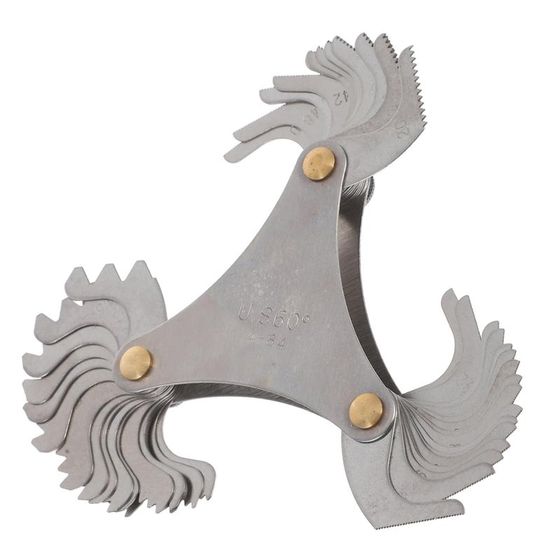 Carbon Steel Thread Pitch Gauge Set for US Screw Internal External Measuring Industrial Portable - Image 1