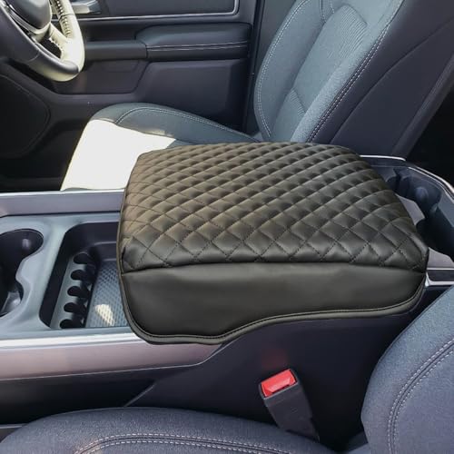 Zxiaochun Center Console Cover Compatible with 2019 2020 2021 2022 2023 2024 2025 2026 Dodge Ram 1500 2500 3500 Accessories, Armrest Lid Leather Protective Cover (Bucket seat console only) - Image 1