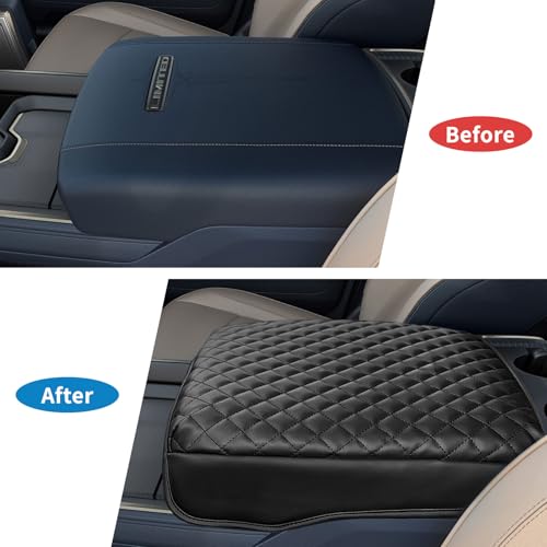 Zxiaochun Center Console Cover Compatible with 2019 2020 2021 2022 2023 2024 2025 2026 Dodge Ram 1500 2500 3500 Accessories, Armrest Lid Leather Protective Cover (Bucket seat console only) - Image 3
