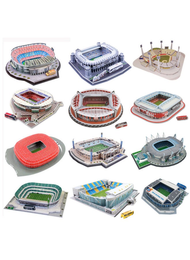 3d Jigsaw Puzzle Football Field Sports Stadium Children's Fans Diy Assembly Toy Building Blocks Educational Creative Playset-Color:178