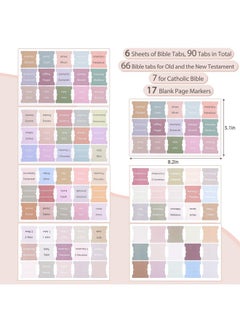 EOOUT Bible Tabs 90 Tabs Morandi Laminated Bible Tabs For Women And Men Bible Book Tabs Testament Bible Index Labels Morandi Aesthetic Bible Journaling Study Supplies Accessories  - Image 2