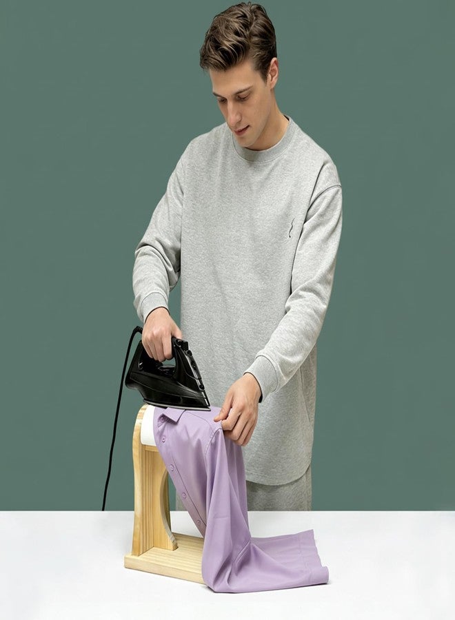 DE-LIANG Tailor’s Shoulder Ironing Board, Padded Chest & Cotton Cover Shoulder Pressing Board with Sturdy Pine Wood Base, lron Pad for Household Ironing, Tailoring Studio Ironing - Image 2