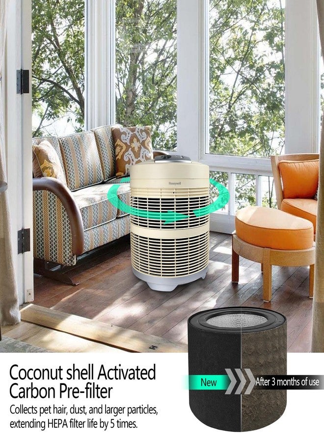 ACOMPATIBLE Universal Air Cleaner Carbon Replacement Pre-Filters Compatible with Honeywell 50250-S Round Air Purifier (5 Piece) - Image 4