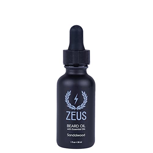 ZEUS Natural Beard Oil Premium Conditioning Beard Oil to Soften Beard  Mustache  MADE IN USA Sandalwood 1 oz